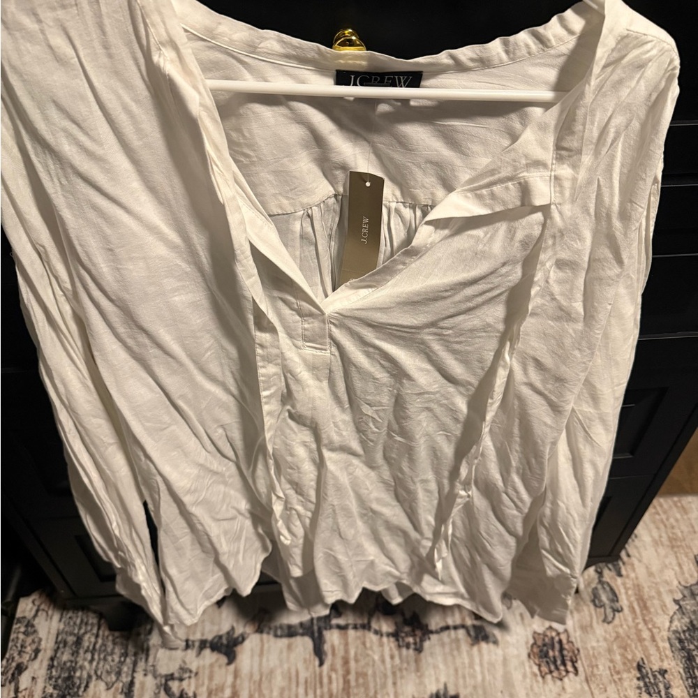 J Crew Women's White Blouse
